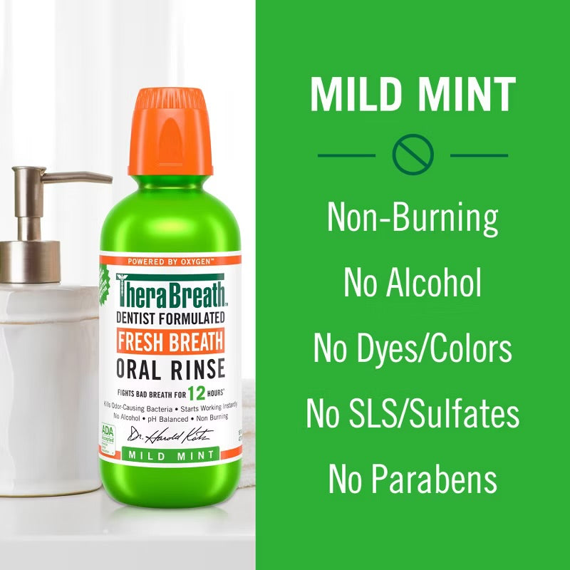 TheraBreath Fresh Breath Mouthwash - Mild Mint