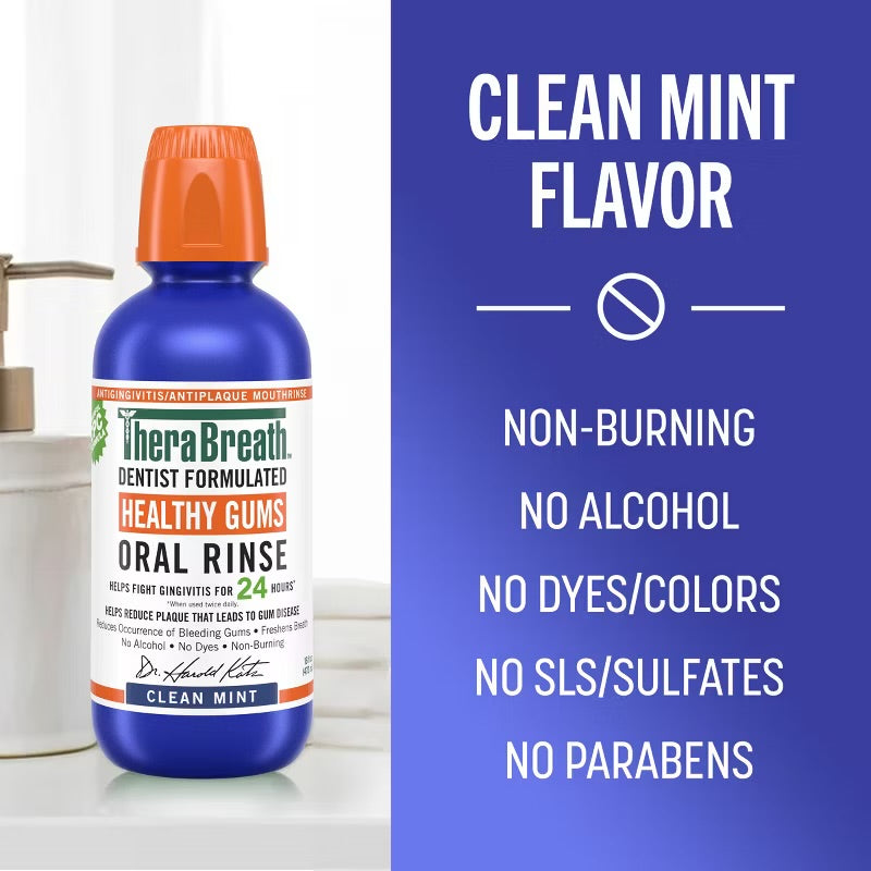 TheraBreath Healthy Gums Mouthwash Antigingivitis - Clean Mint