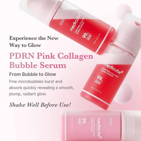 Medicube PDRN Pink Collagen Bubble Plumping and Hydrating Face Serum - 95ml