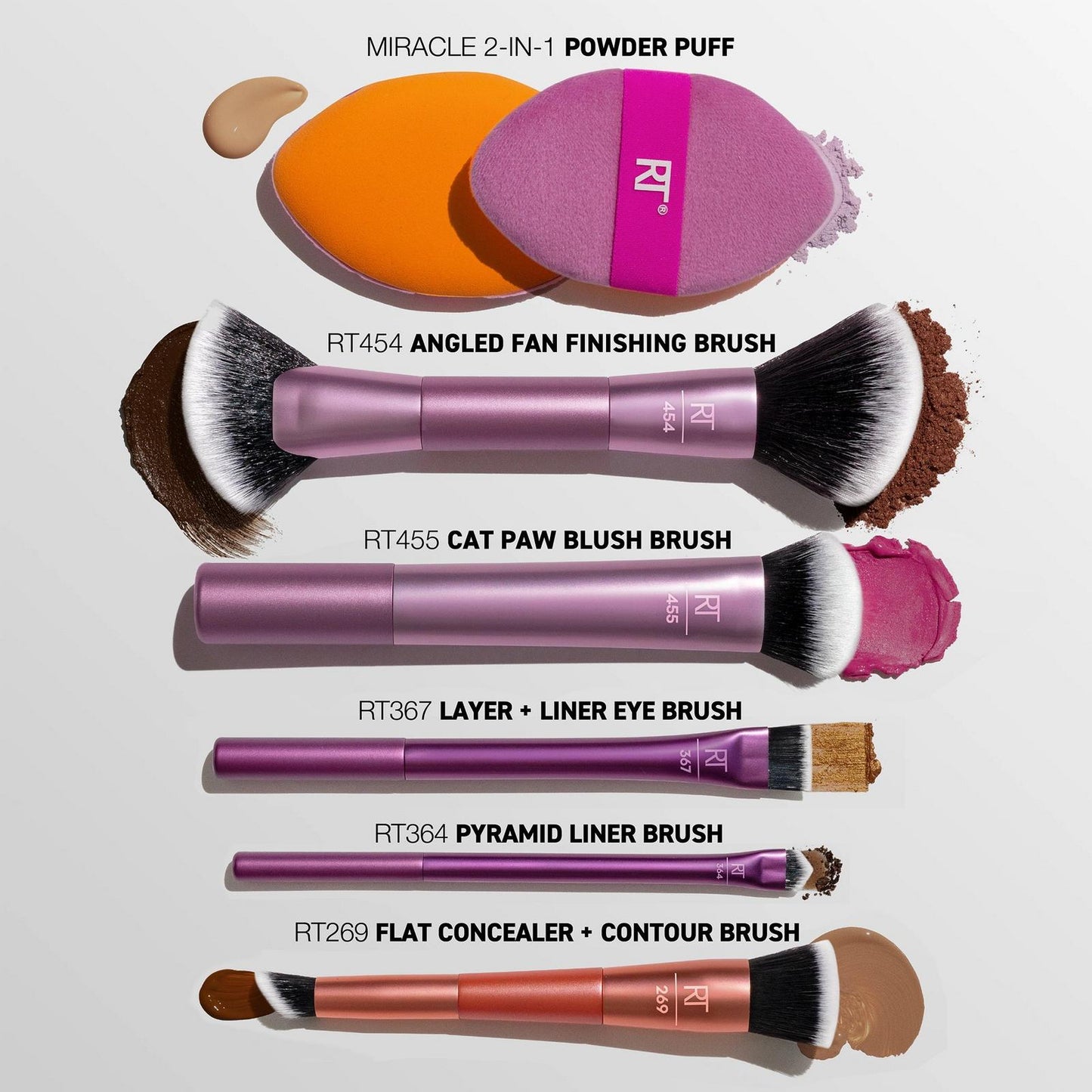 Real Techniques Big Blends Energy Brush + Dual-Sided Puff Set