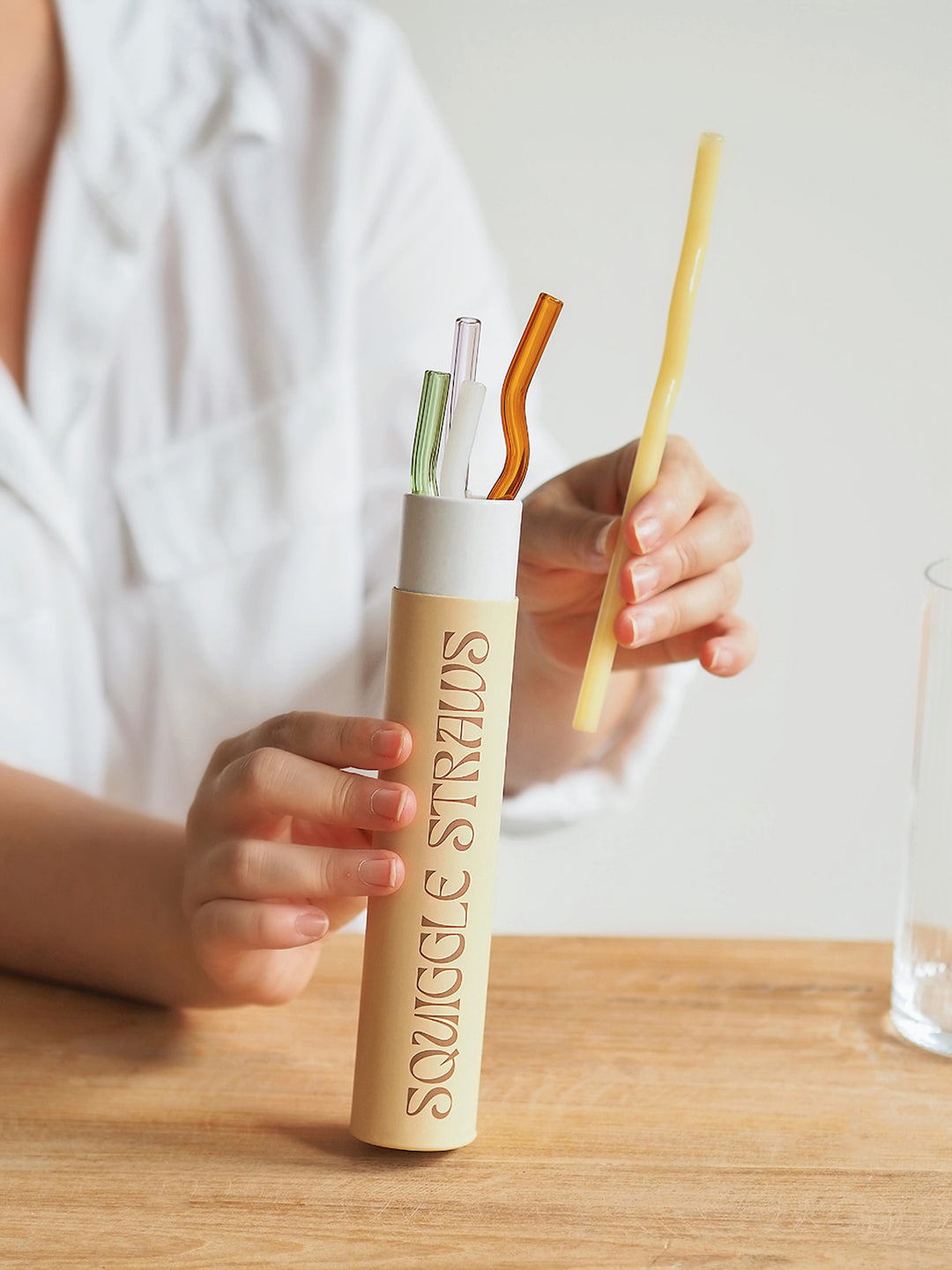 Squiggle Glass Straws Set De 6